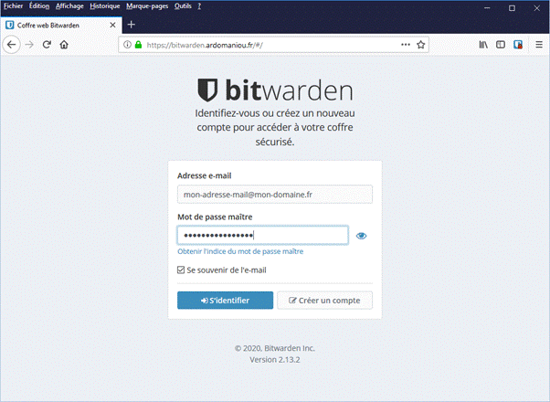 Accueil Bitwarden
