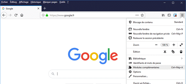 Menu Firefox