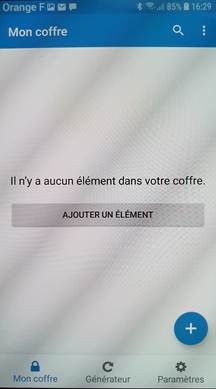 Menu param&egrave;tres