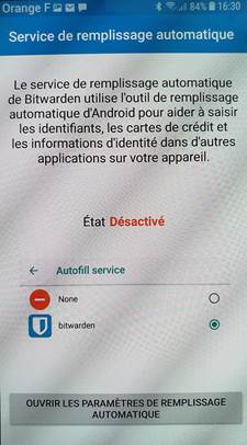 Ouvrir param&egrave;tres
